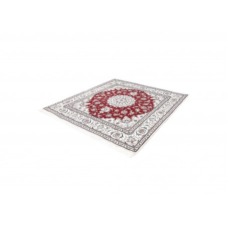 Tappeto Nain Kashmar Persia bianco marrone 197x208