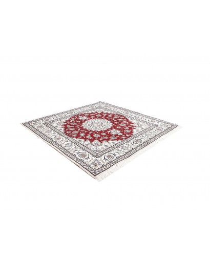 Tappeto Nain Kashmar Persia bianco marrone 197x208
