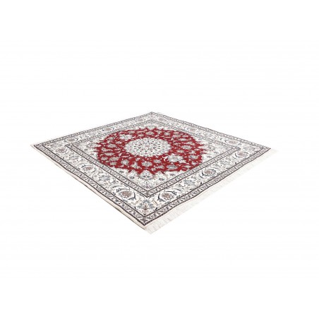 Tappeto Nain Kashmar Persia bianco marrone 197x208