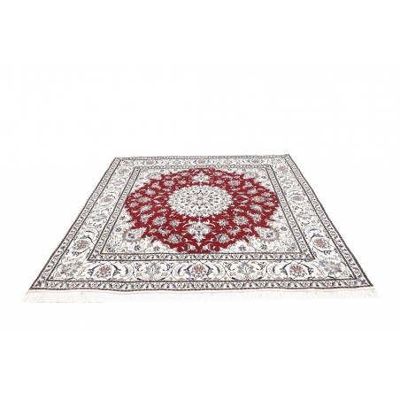 Tappeto Nain Kashmar Persia bianco marrone 197x208