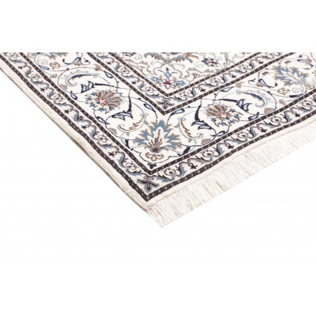 Tappeto Nain Kashmar Persia bianco marrone 197x208