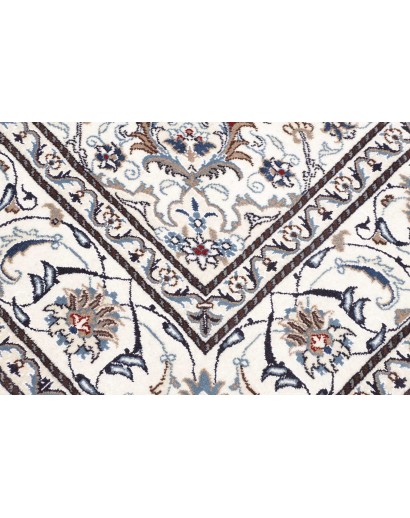 Tappeto Nain Kashmar Persia bianco marrone 197x208