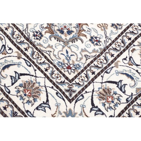 Tappeto Nain Kashmar Persia bianco marrone 197x208