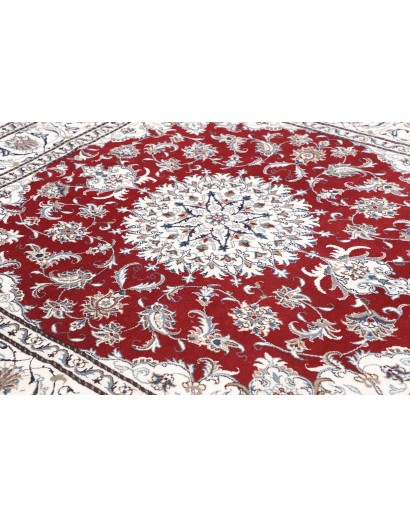 Tappeto Nain Kashmar Persia bianco marrone 197x208