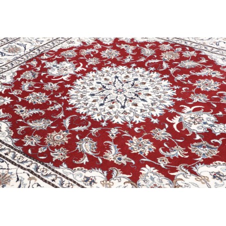 Tappeto Nain Kashmar Persia bianco marrone 197x208