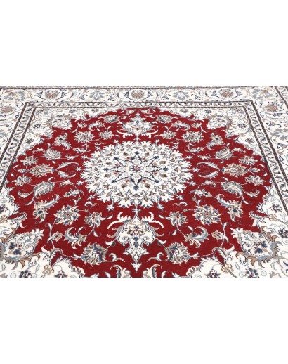 Tappeto Nain Kashmar Persia bianco marrone 197x208