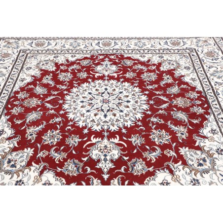 Tappeto Nain Kashmar Persia bianco marrone 197x208