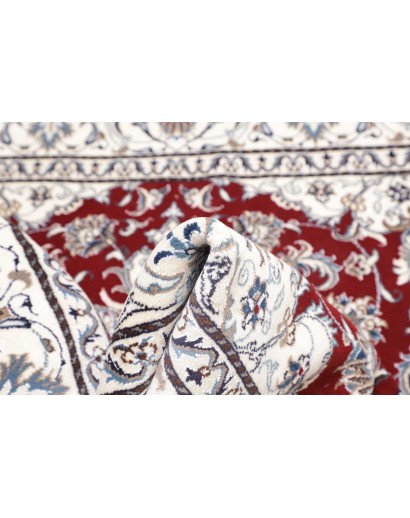 Tappeto Nain Kashmar Persia bianco marrone 197x208