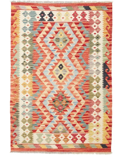 Tappeto Kilim Afghanistan marrone bianco 101x147