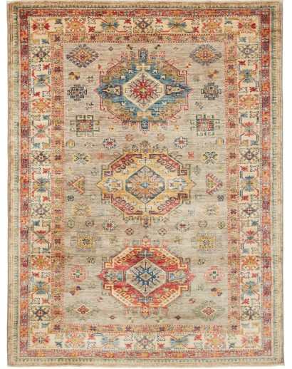 Tappeto Kazak Fine Pakistan marrone grigio 150x203