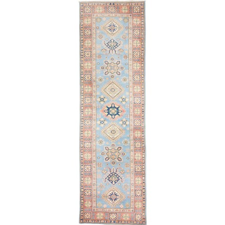 Tappeto Kazak Afghanistan beige azzurro 86x281