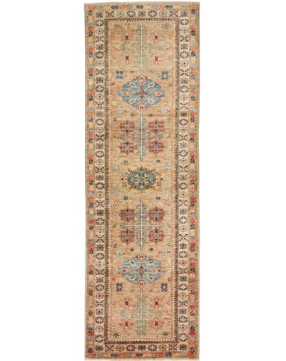 Tappeto Kazak Fine Pakistan marrone azzurro 81x256