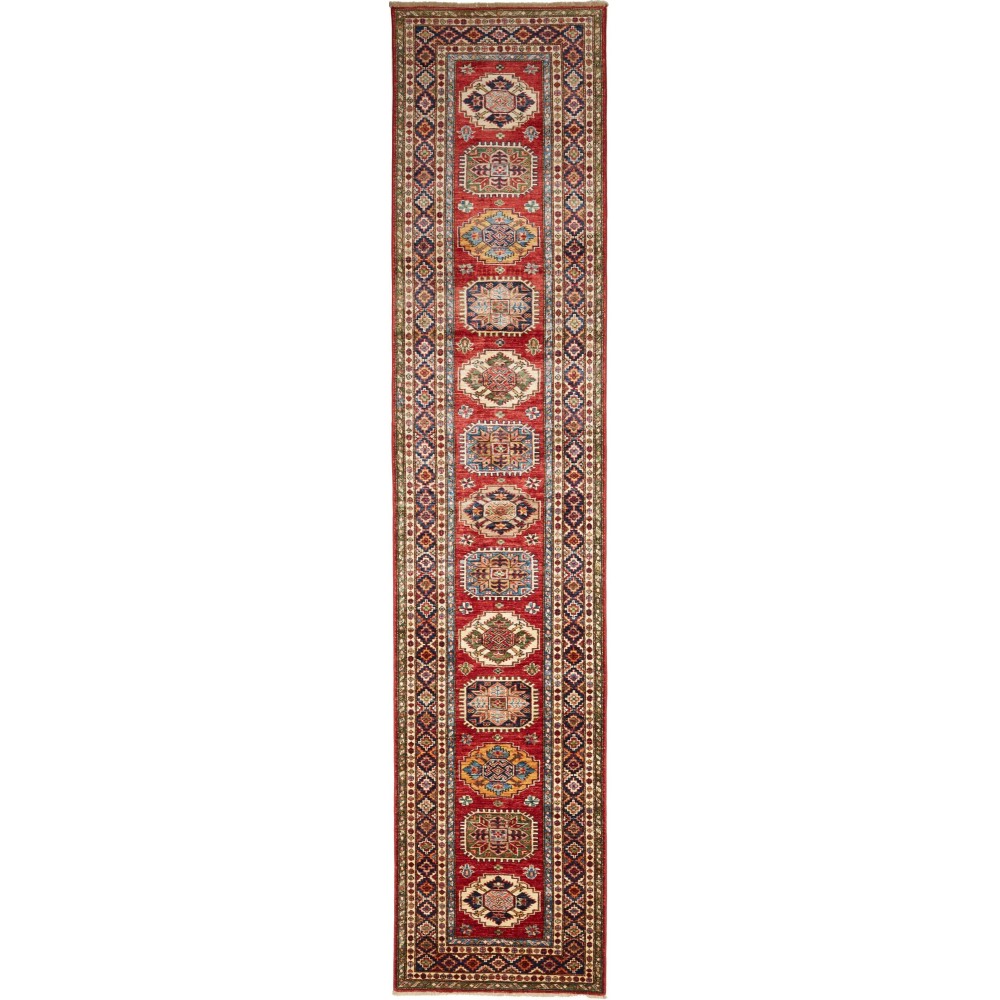 Tappeto Kazak Fine Pakistan marrone grigio 82x401