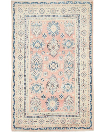 Tappeto Kazak Afghanistan bianco azzurro 95x155