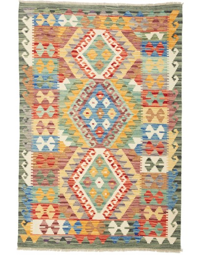 Tappeto Kilim Afghanistan marrone grigio 101x151