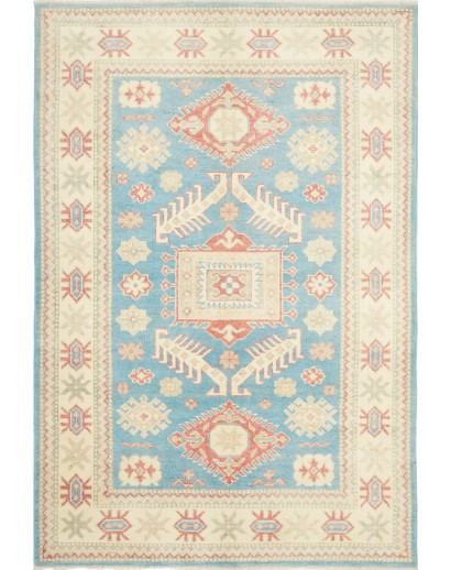 Tappeto Kazak Afghanistan bianco beige 127x186