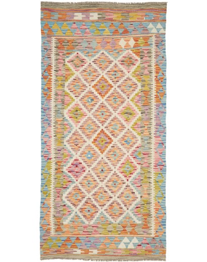 Tappeto Kilim Afghanistan marrone beige 102x204