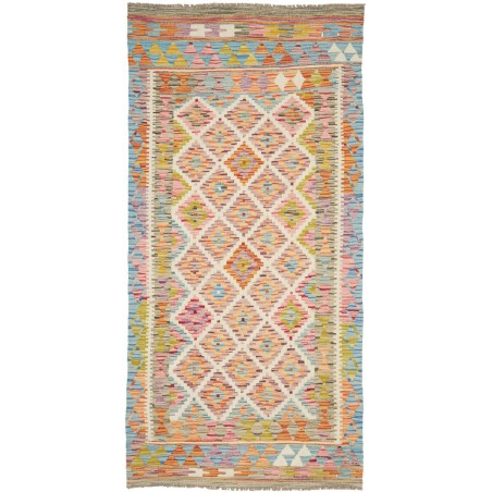 Tappeto Kilim Afghanistan marrone beige 102x204