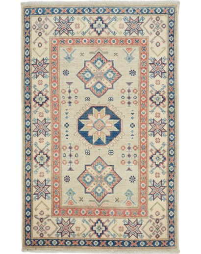 Tappeto Kazak Afghanistan marrone azzurro 78x125
