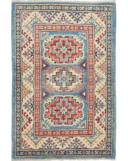 Tappeto Kazak Afghanistan azzurro beige 61x92