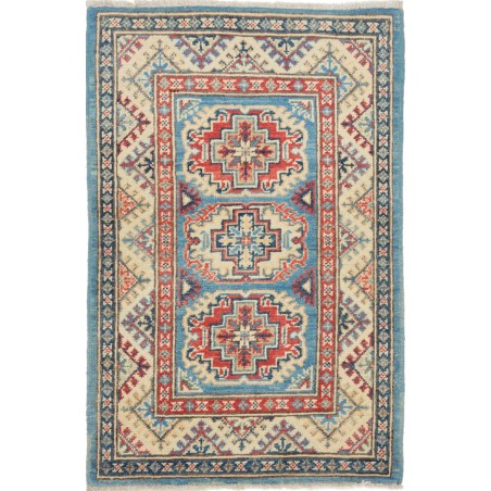 Tappeto Kazak Afghanistan azzurro beige 61x92