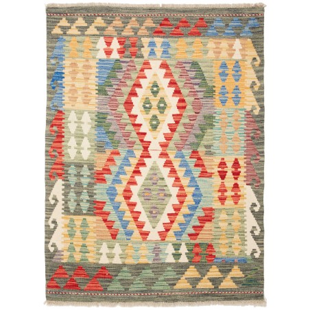 Tappeto Kilim Afghanistan marrone grigio 111x148