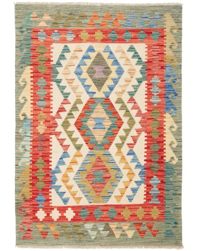 Tappeto Kilim Afghanistan marrone giallo 101x143