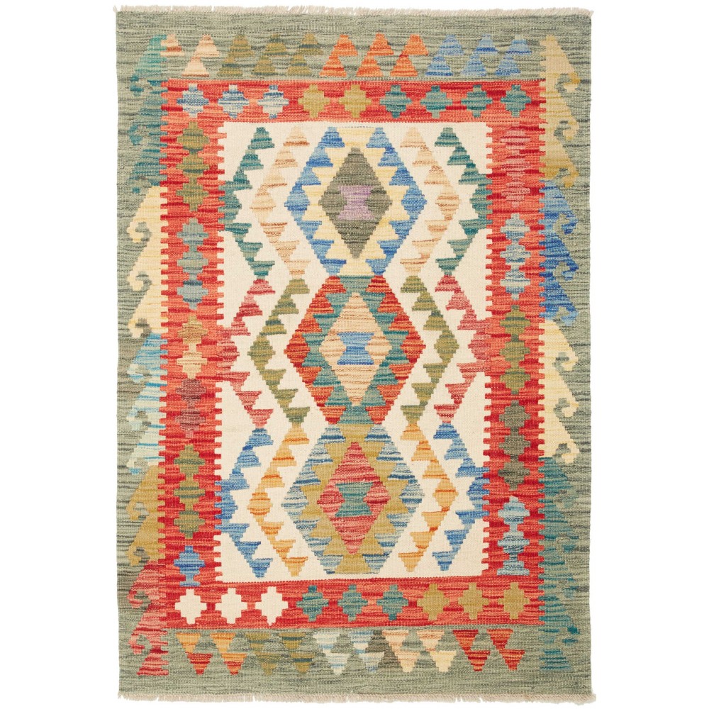 Tappeto Kilim Afghanistan marrone giallo 101x143