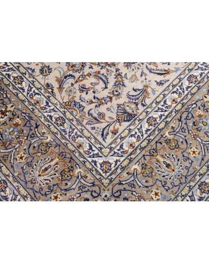 Tappeto Kashan Persia beige azzurro 294x398