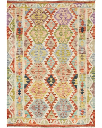 Tappeto Kilim Afghanistan marrone 124x179