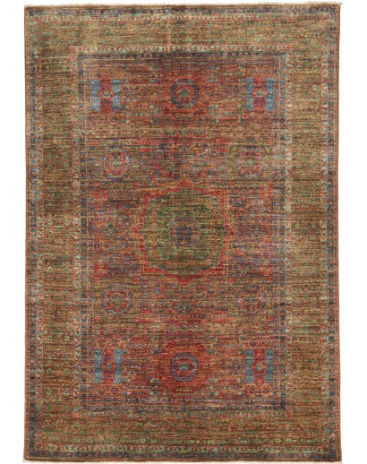 Tappeto Mamlouk Pakistan azzurro marrone 126x182