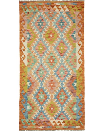 Tappeto Kilim Afghanistan marrone grigio 102x201
