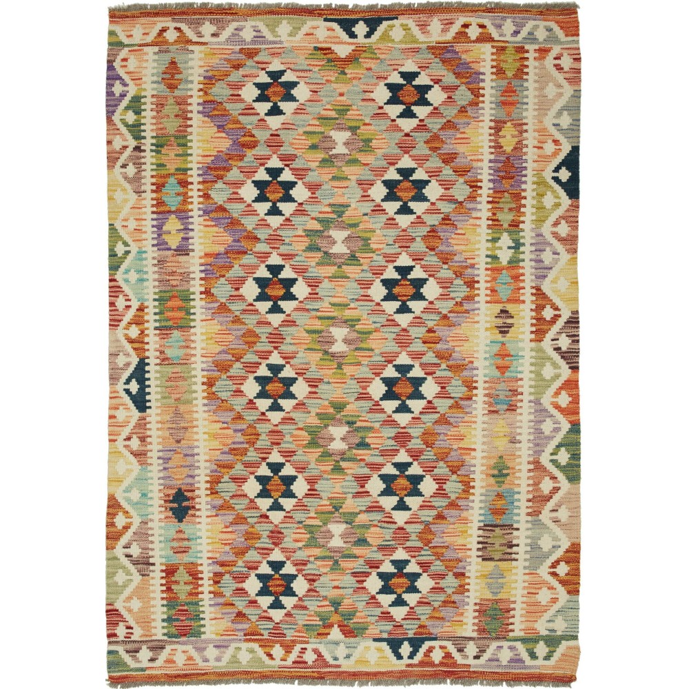 Tappeto Kilim Afghanistan marrone 124x177