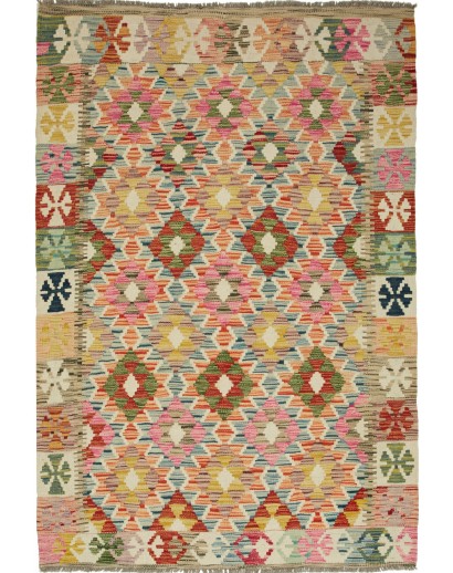 Tappeto Kilim Afghanistan marrone 124x179