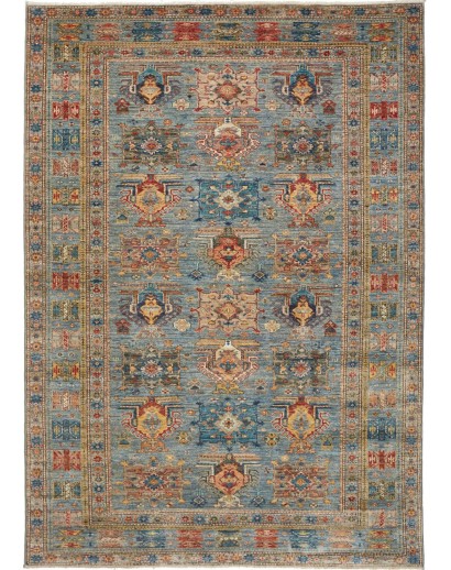Tappeto Kazak Fine Pakistan bianco grigio 168x240