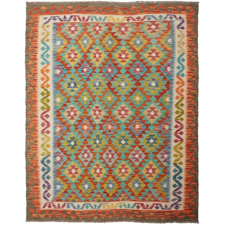 Tappeto Kilim Afghanistan bianco arancione 156x198
