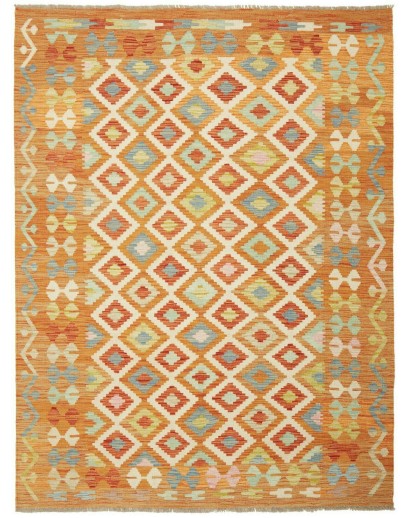 Tappeto Kilim Afghanistan arancione marrone 148x199