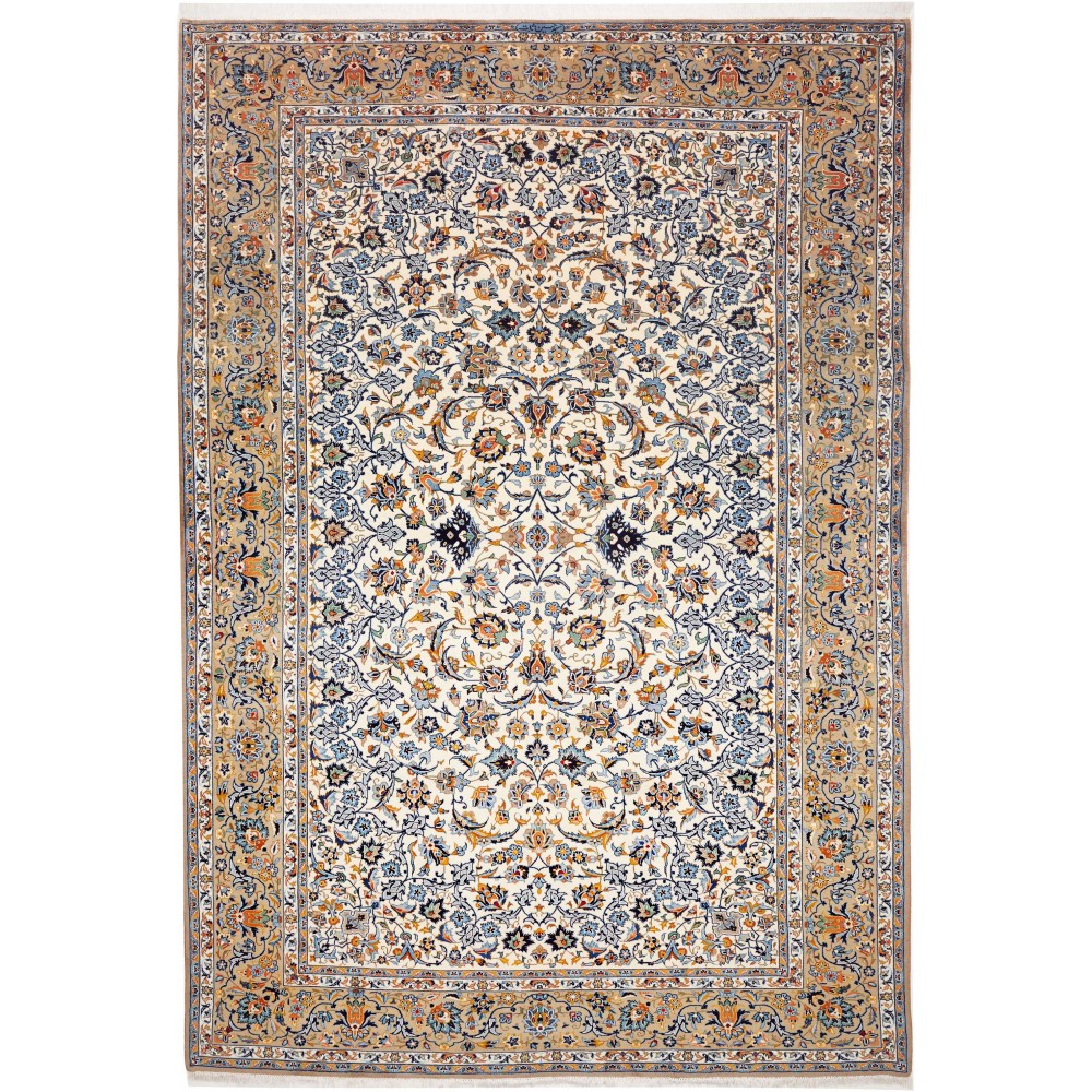 Tappeto Kashan Persia beige grigio 271x395