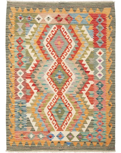 Tappeto Kilim Afghanistan marrone grigio 105x145