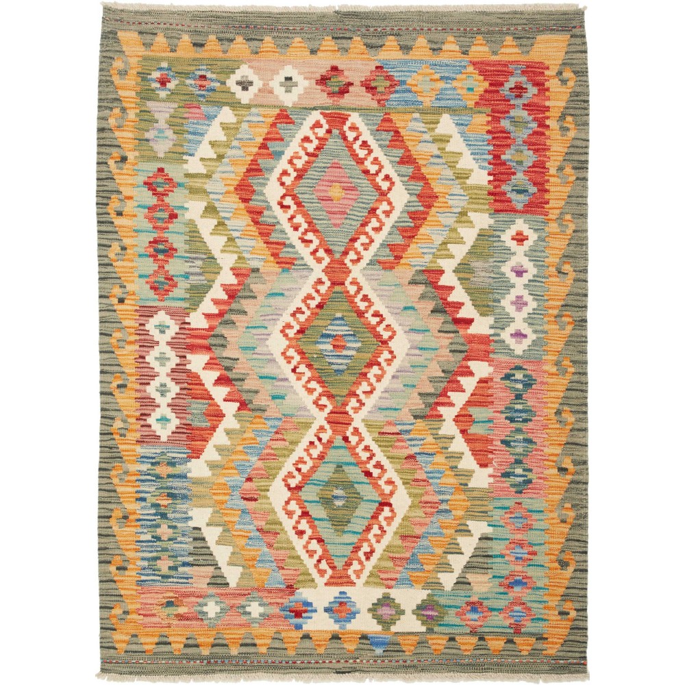 Tappeto Kilim Afghanistan marrone grigio 105x145