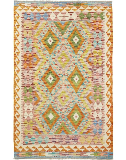 Tappeto Kilim Afghanistan marrone arancione 106x168