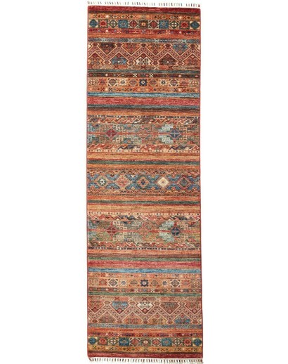 Tappeto Samarkand Pakistan rosso grigio 81x251