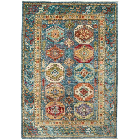 Tappeto Tribal Pakistan bianco azzurro 150x213