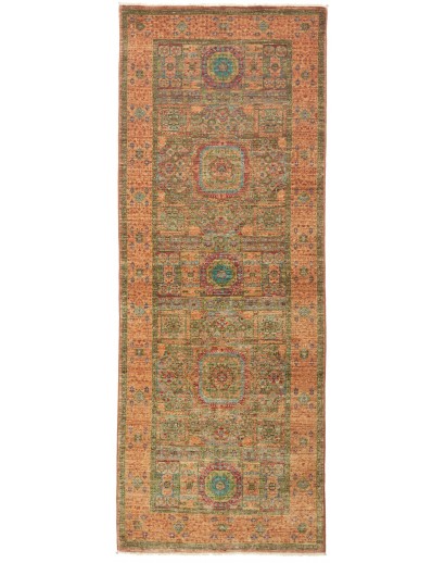 Tappeto Mamlouk Pakistan arancione azzurro 76x202