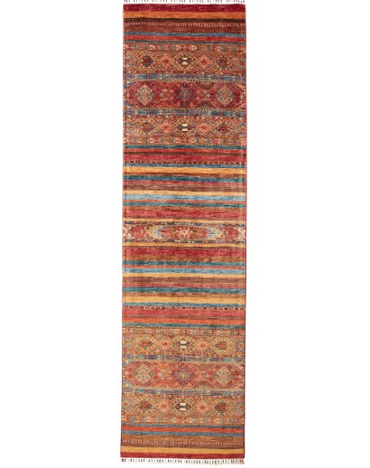 Tappeto Samarkand Pakistan rosso grigio 82x294