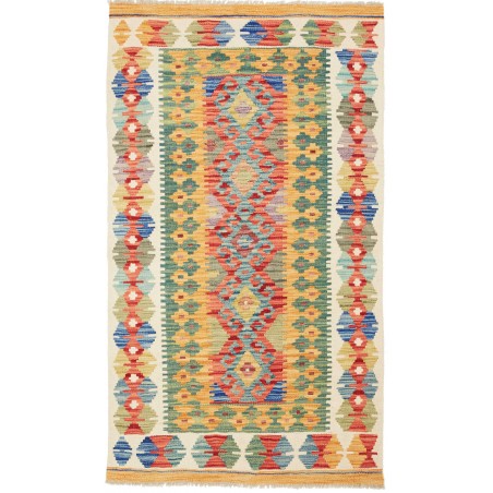 Tappeto Kilim Afghanistan marrone azzurro 91x157