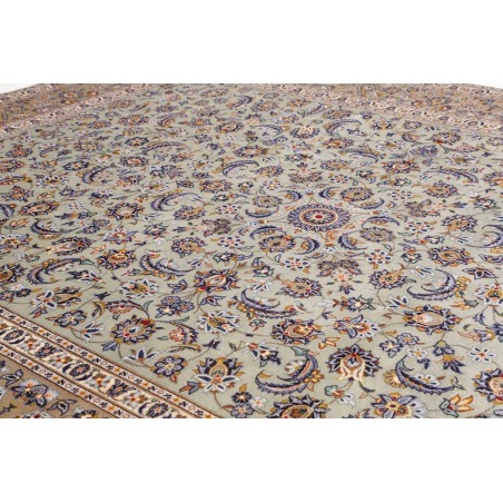 Tappeto Kashan Persia beige azzurro 305x412