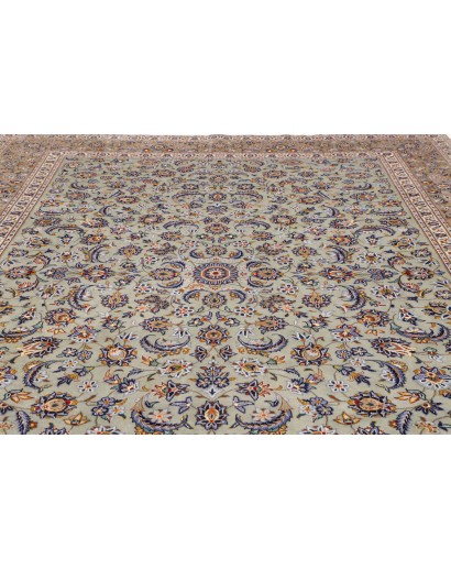 Tappeto Kashan Persia beige azzurro 305x412