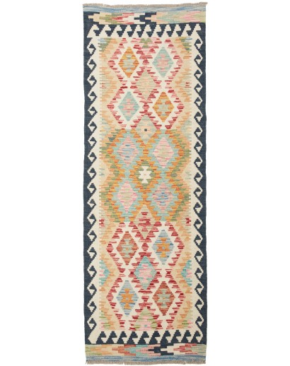 Tappeto Kilim Afghanistan marrone giallo 65x194