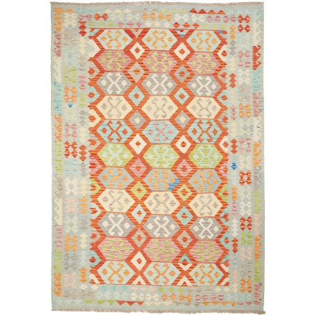 Tappeto Kilim Afghanistan beige arancione 201x289